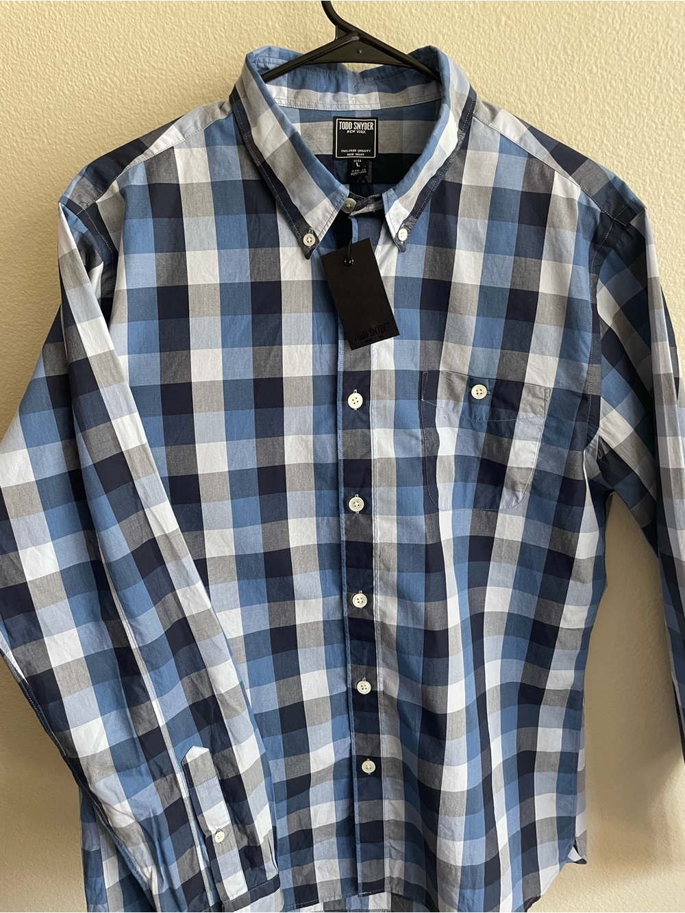 Todd Snyder Men's Blue Multi-Check Button-Down Shirt - Picture 6 of 16
